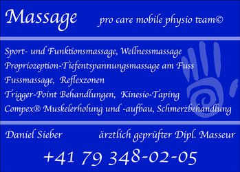 Leistungsangebot Massage (Termine nach Absprache)