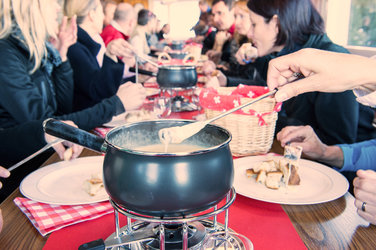 es feins Alpkräuterfondue im Bergrestaurant Habergschwänd