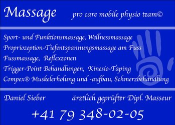Leistungsangebot Massage, Termine nach Absprache
